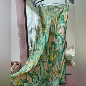 zara silky midi skirt